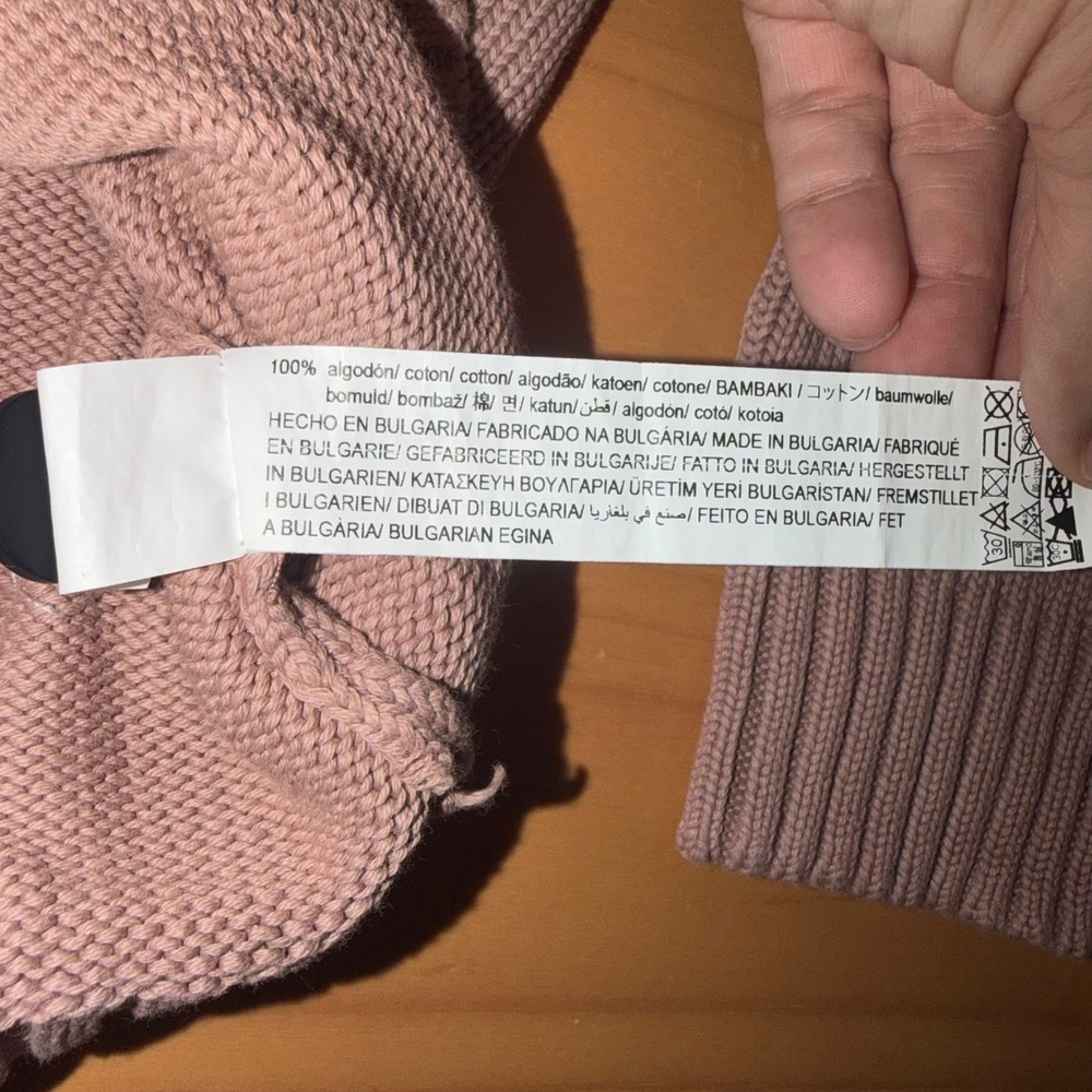 Zara Oversized Cotton Knit Cardigan XL Dusty Rose Button Front - Picture 11 of 11